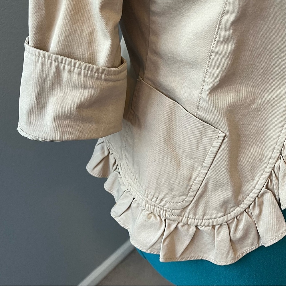 Talbots Tan Ruffle Edge Jacket - Picture 3 of 6